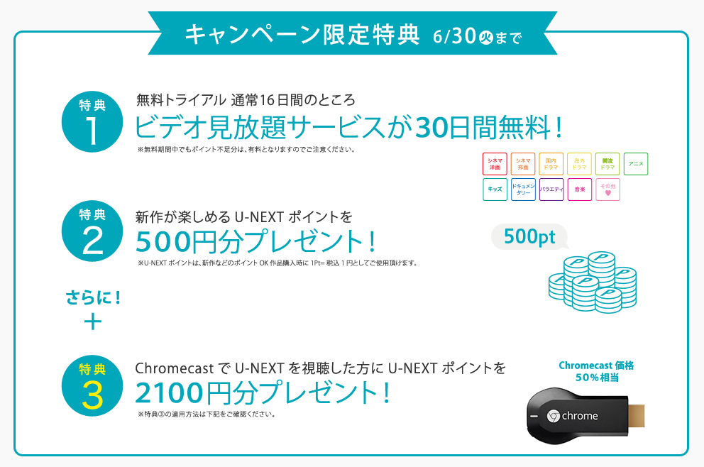 U-NEXT___Chromecast×U-NEXTキャンペーン実施中！