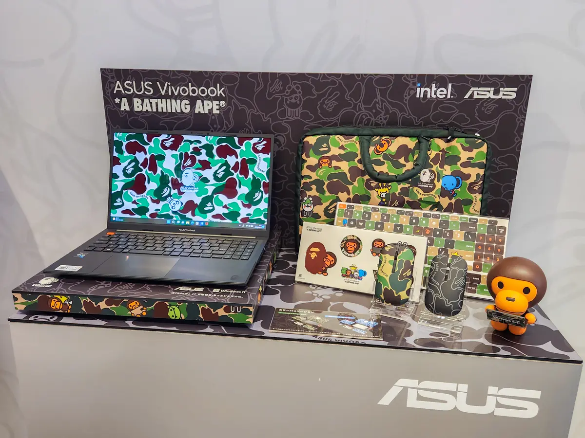 その他ノートPC本体 ASUS Vivobook A BATHING APE BAPE」コラボのASUSノートPC。マウスやバッグなどオリジナル