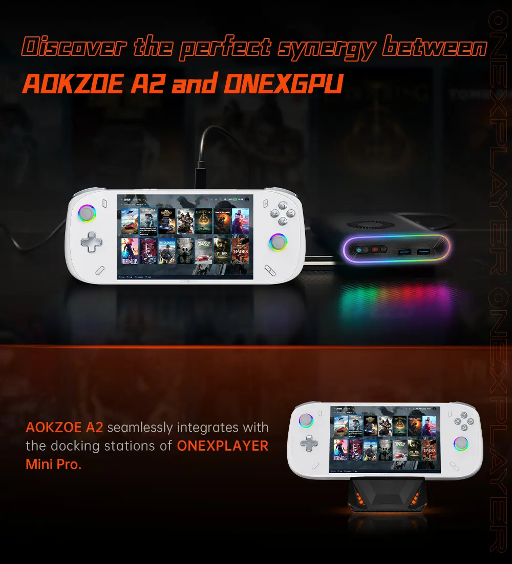 applepeachページ★Stage2フルセット AOKZOE A2のクラファン開始。ONEXPLAYER Mini Proのドッキング