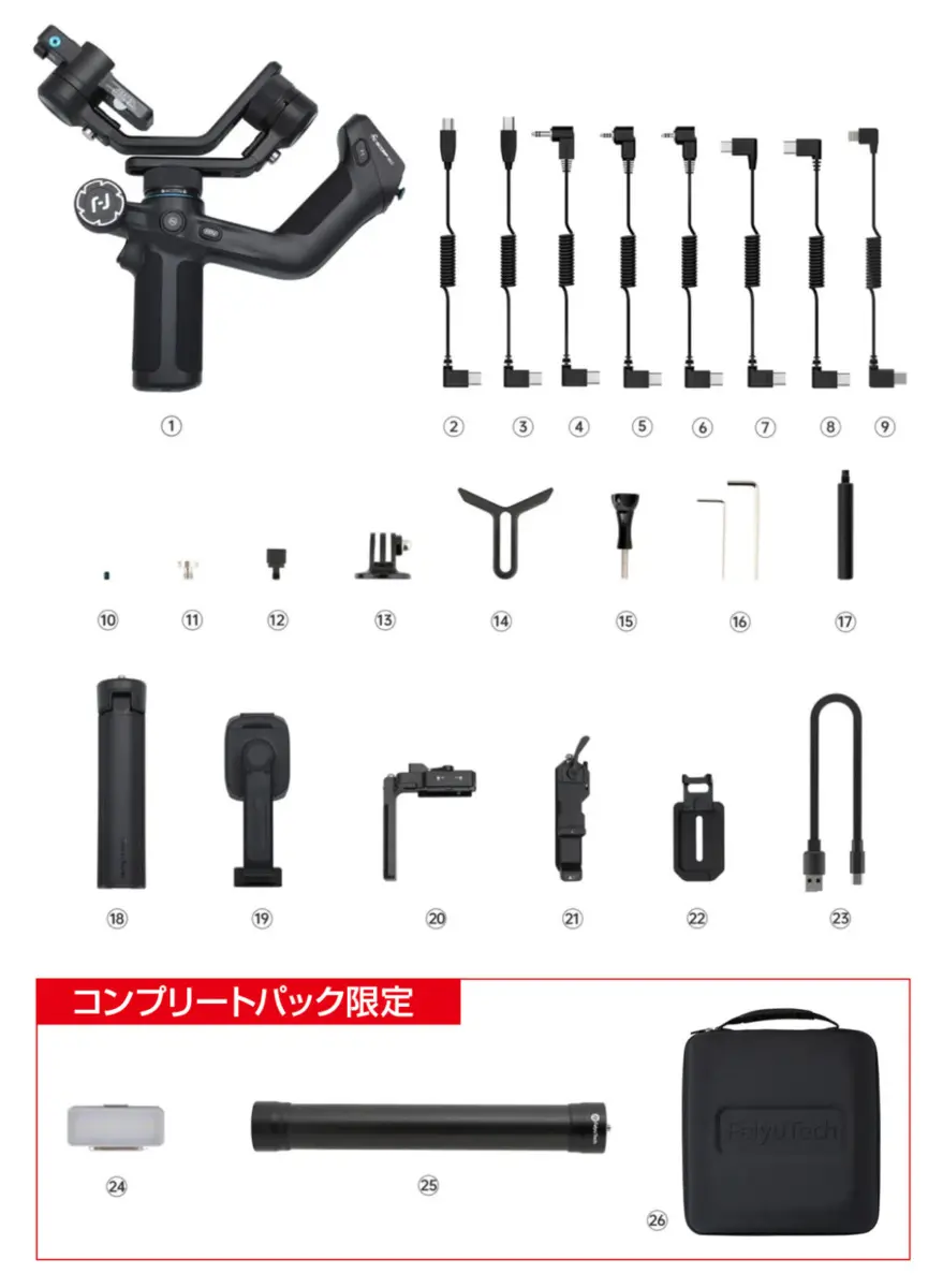 【ジンバル】 FeiyuTech SCORP-Mini と 付属品のセット Amazon.com : FeiyuTech SCORP Mini-2 Combo:Portable Bag+11